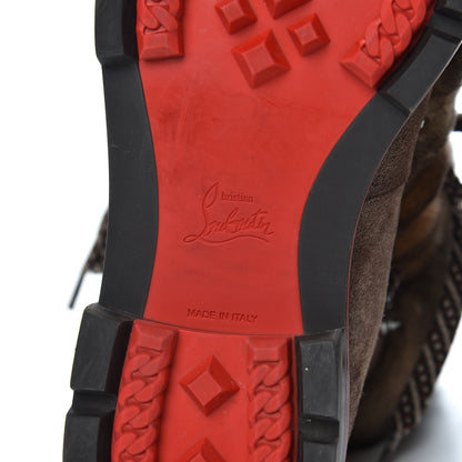 Christian Louboutin Suede Orylag Fur Snow Black Flat Hiking Boots 41 Testa Di Moro Naturel 6 of 8