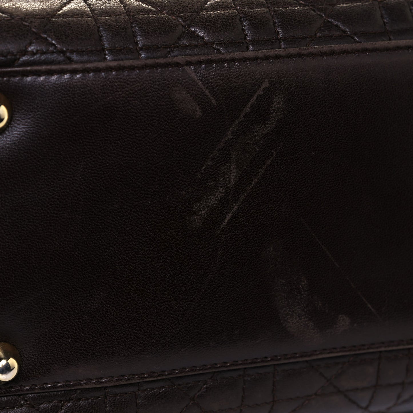 Lambskin Cannage Large Lady Dior Dark Brown