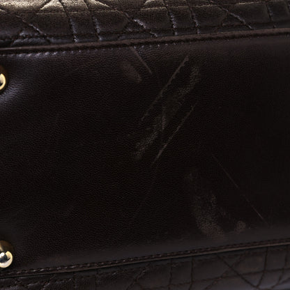 Christian Dior Lambskin Cannage Large Lady Dior Dark Brown 15 of 20