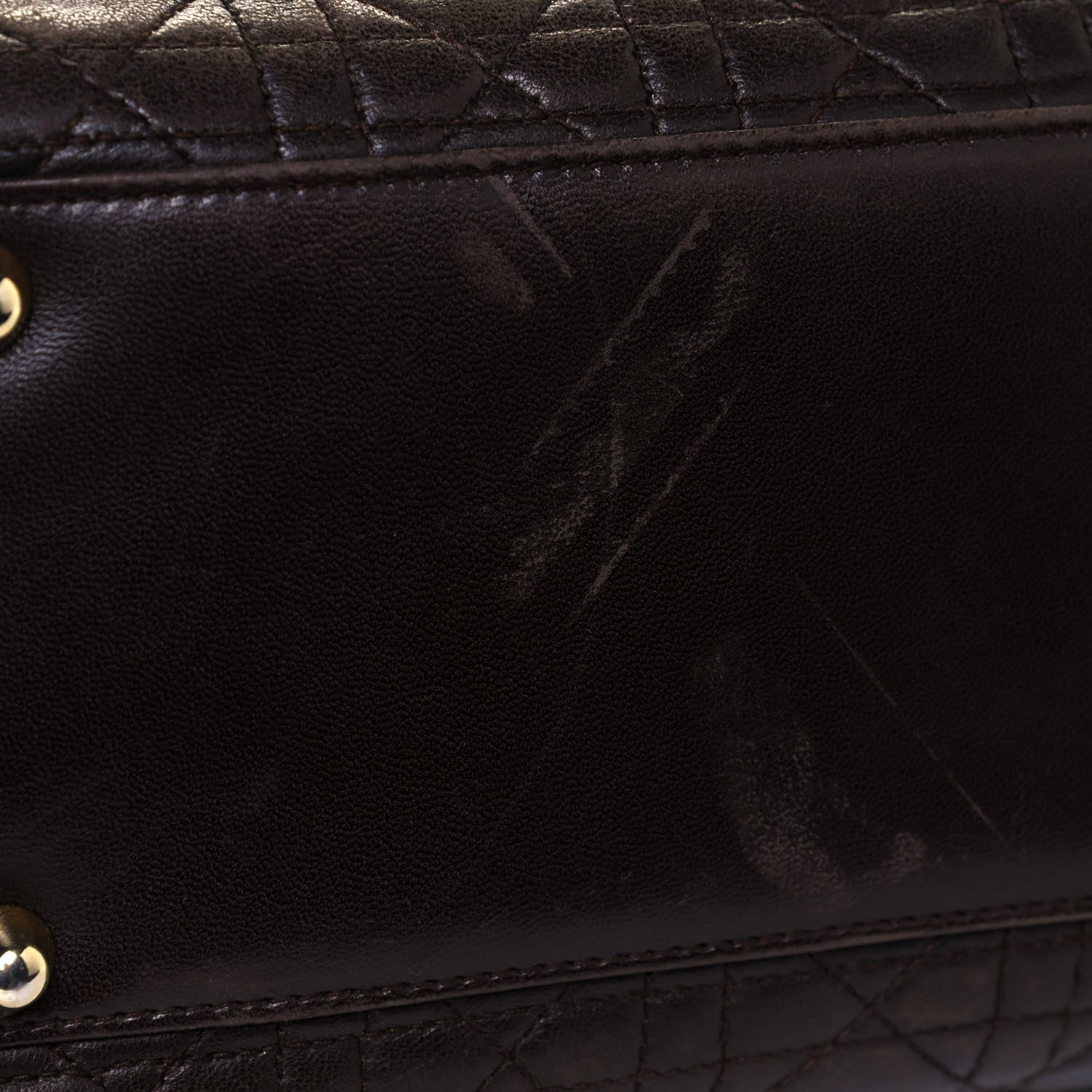 Christian Dior Lambskin Cannage Large Lady Dior Dark Brown 15 of 20