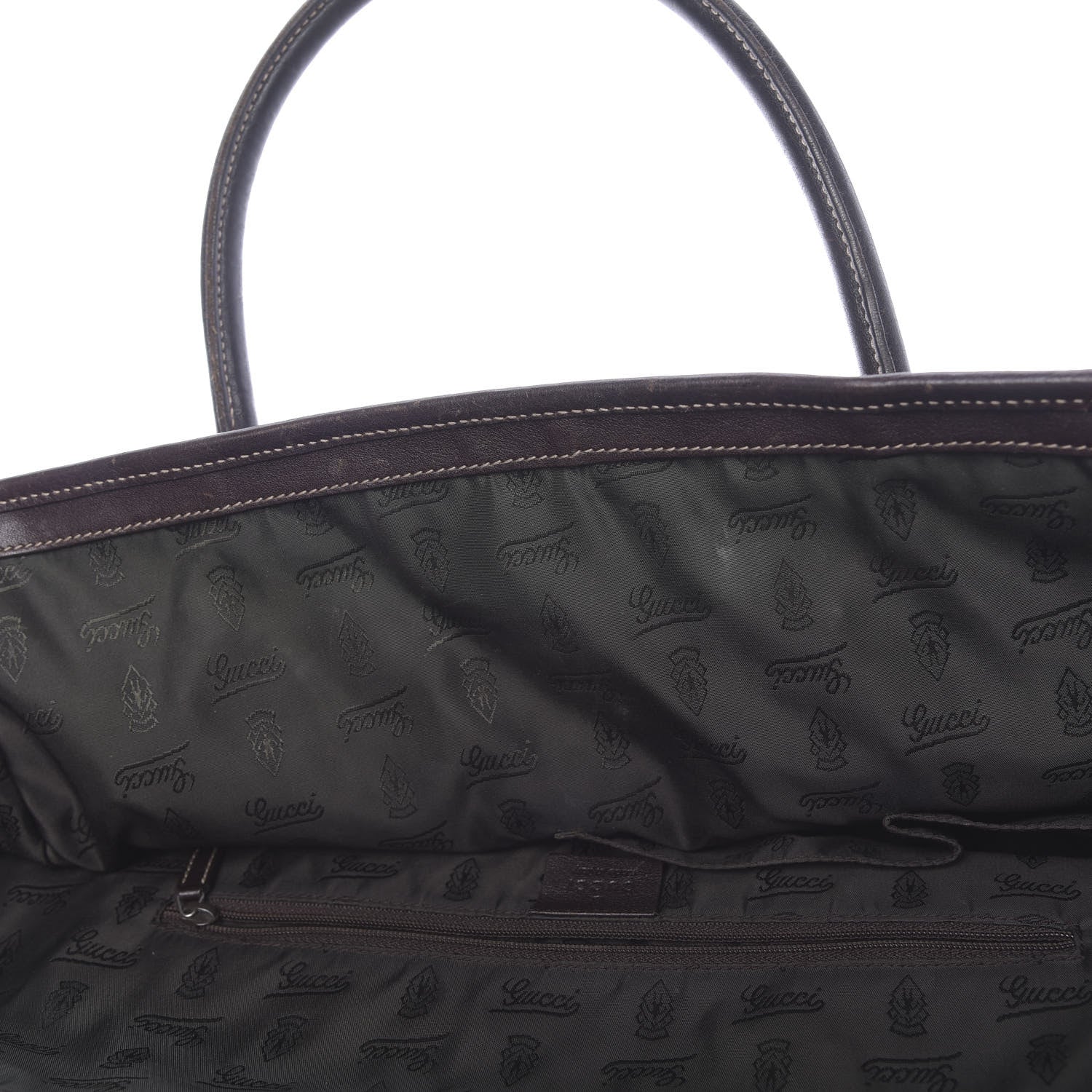 Gucci Crystal Monogram Crest Embossed Tote Brown 9 of 12