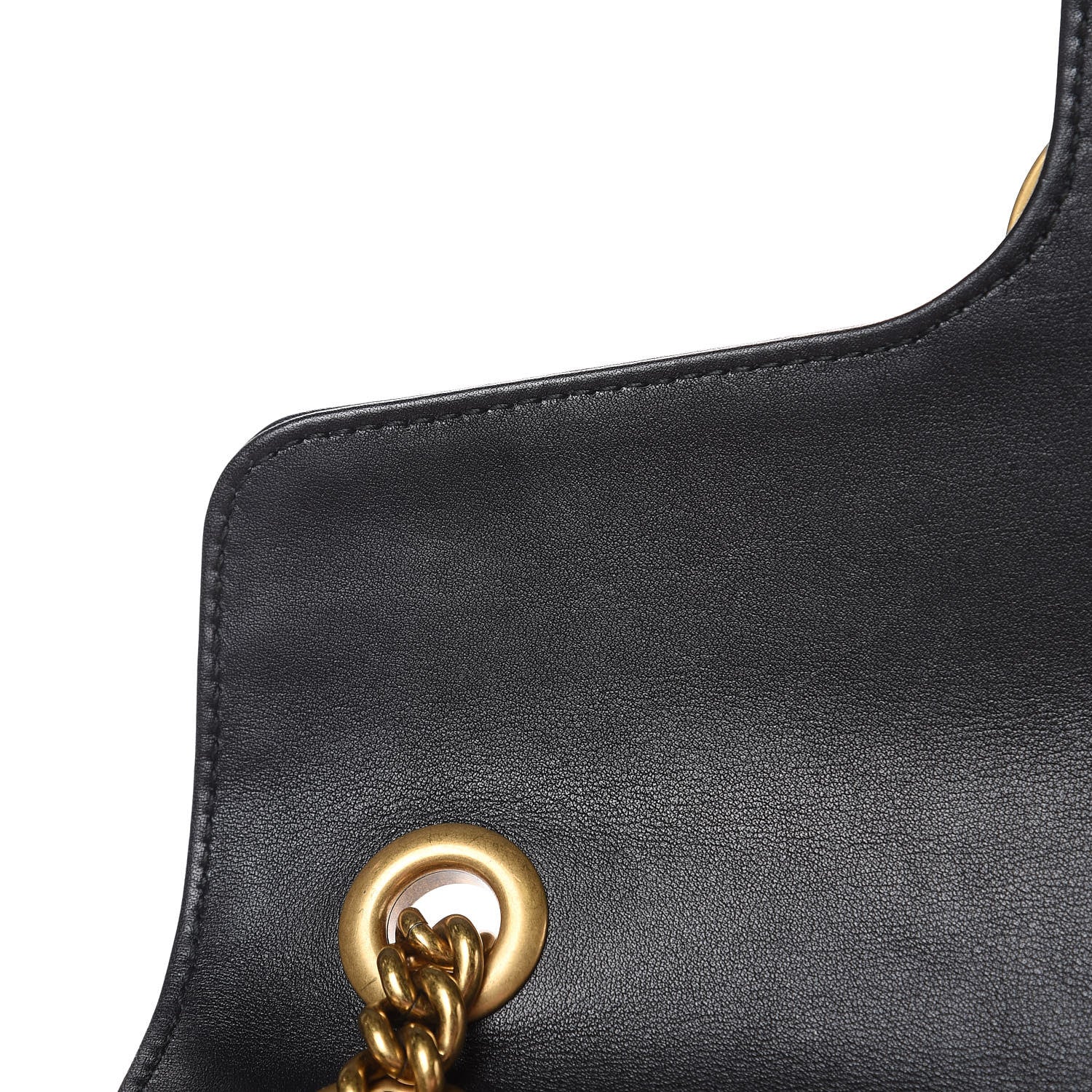 Gucci Calfskin Matelasse Small GG Marmont Shoulder Bag Black White 11 of 15