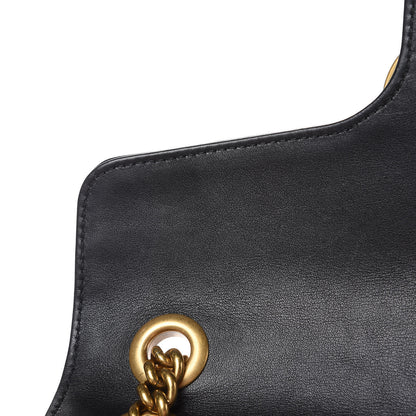 Gucci Calfskin Matelasse Small GG Marmont Shoulder Bag Black White 11 of 15