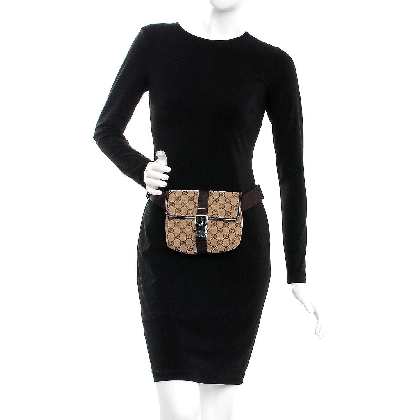 Monogram Waist Pouch Bag Dark Brown