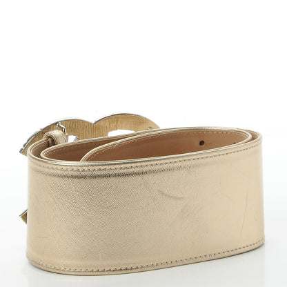 Chanel Metallic Lambskin CC Buckle Wide Belt 70 28 Gold 3 of 10
