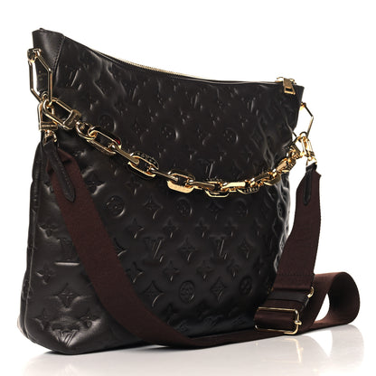 Louis Vuitton Calfskin Embossed Monogram Coussin Hobo MM Chocolate 4 of 10