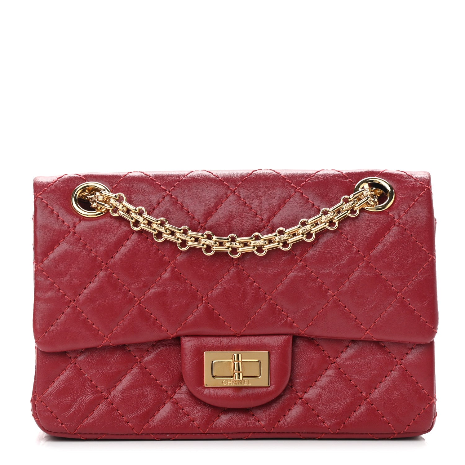 Chanel Aged Calfskin Quilted 2.55 Reissue Mini Flap Red 1 of 10
