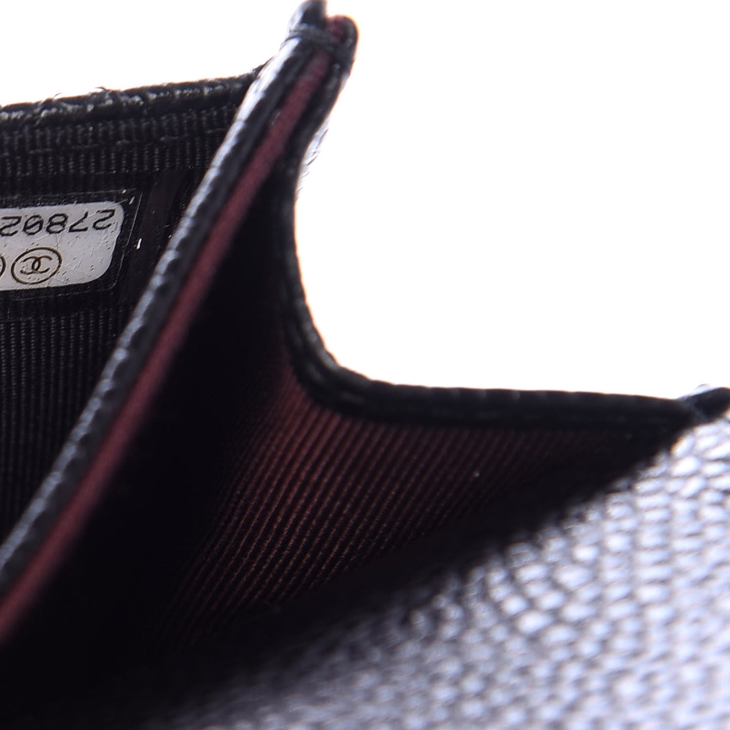 Caviar Quilted Flap Card Holder Black