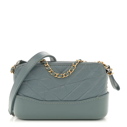 Chanel Aged Calfskin Quilted Small Gabrielle Clutch With Chain Light Blue 1 of 12