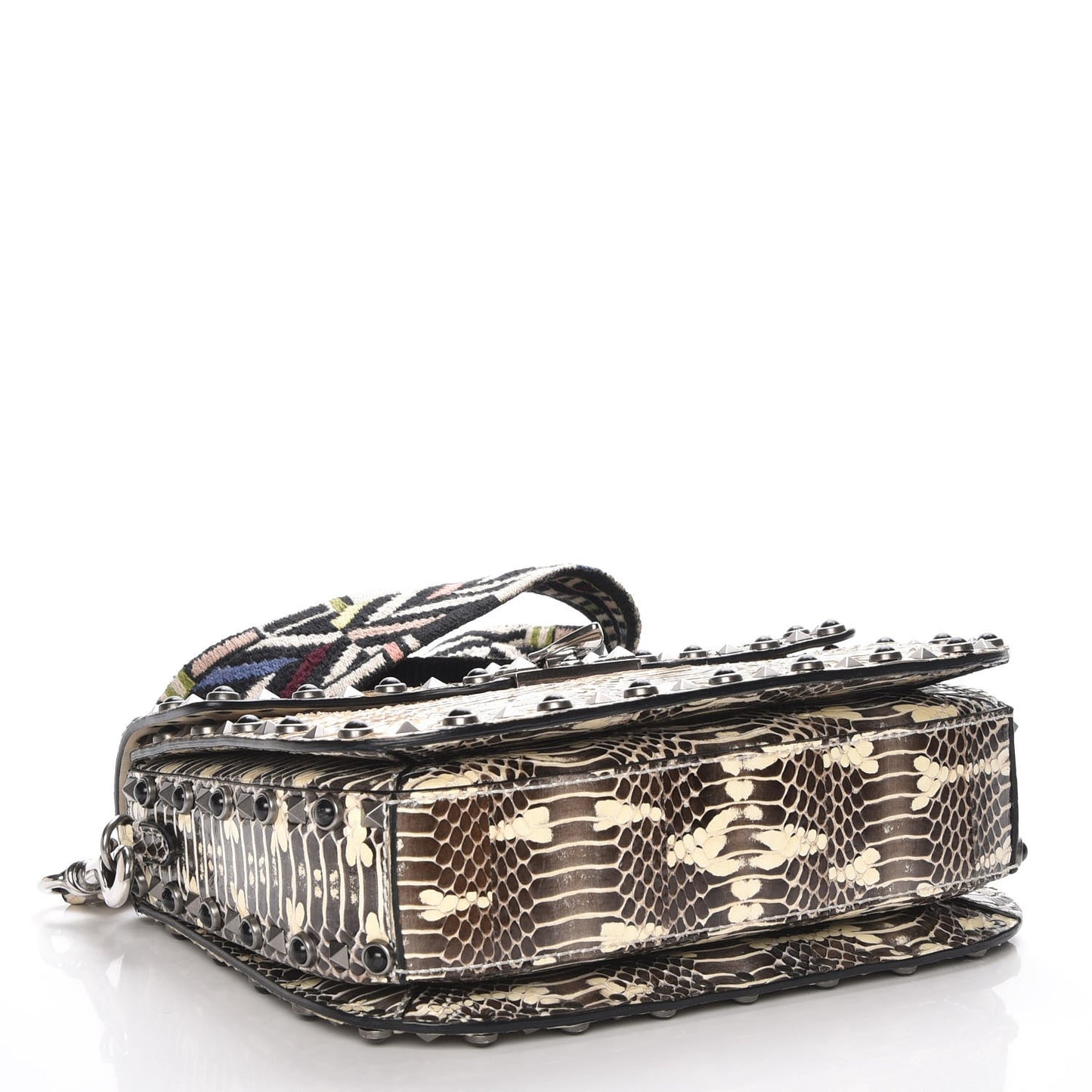Roccia Watersnake Medium Guitar Strap Rockstud Rolling Flap Saddle Bag