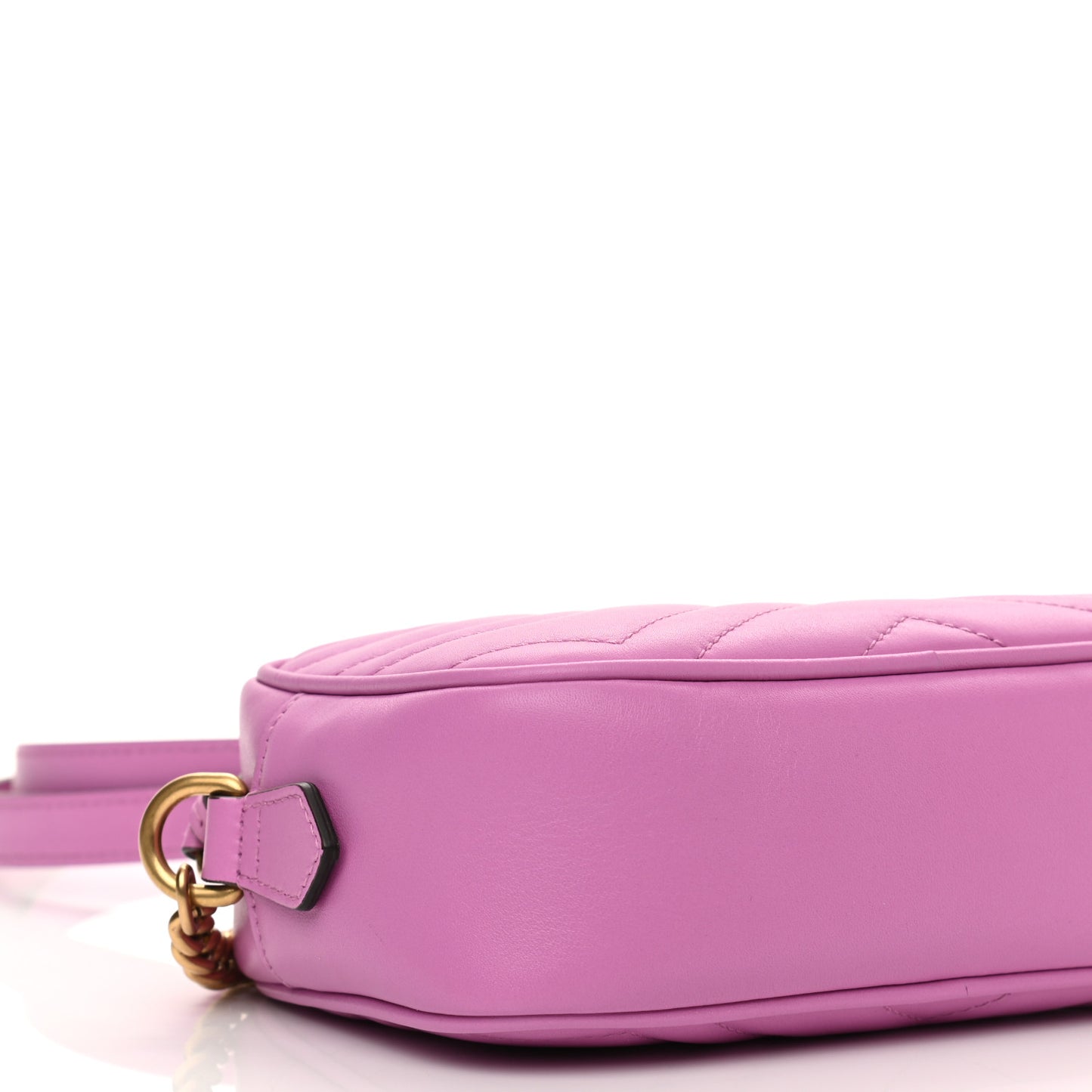 Calfskin Matelasse Mini GG Marmont Chain Shoulder Bag Candy Mousse