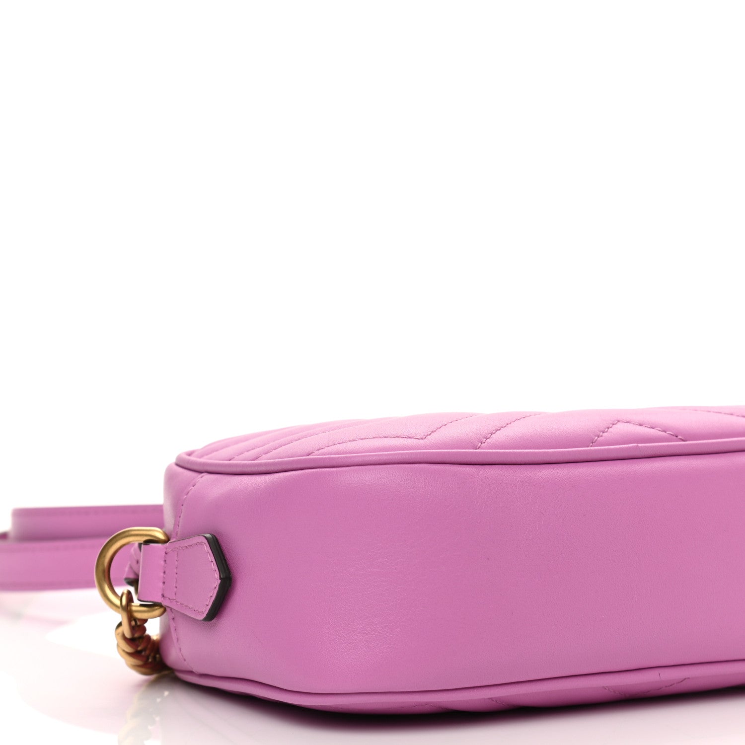 Gucci Calfskin Matelasse Mini GG Marmont Chain Shoulder Bag Candy Mousse 8 of 9
