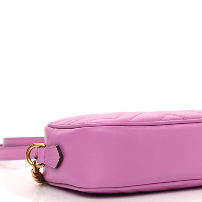 Gucci Calfskin Matelasse Mini GG Marmont Chain Shoulder Bag Candy Mousse 8 of 9
