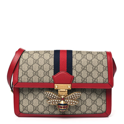 Gucci GG Supreme Monogram Medium Queen Margaret Shoulder Bag Red 1 of 10