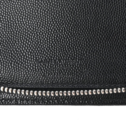 Saint Laurent Grain De Poudre Zip Around Travel Wallet Black 7 of 8