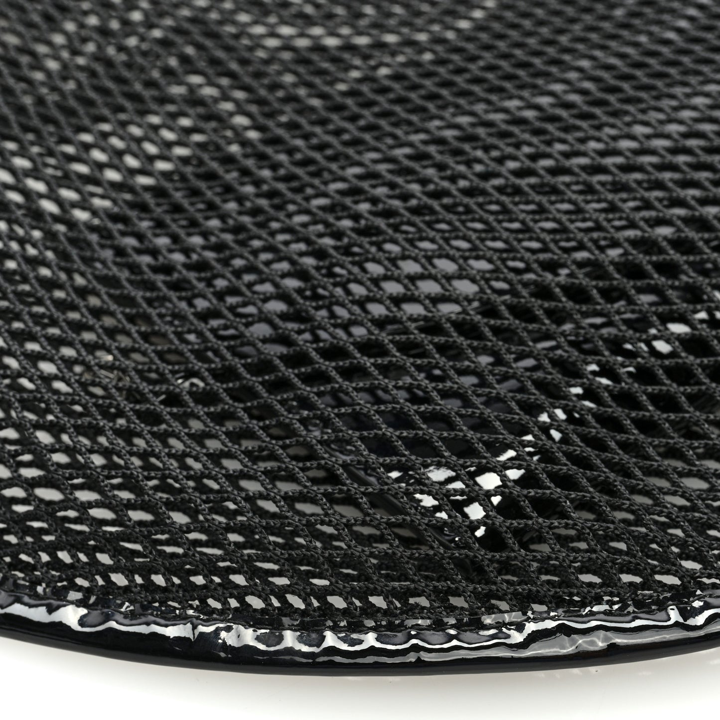 Fishnet Patent Calfskin Medium One Piece Bag Black