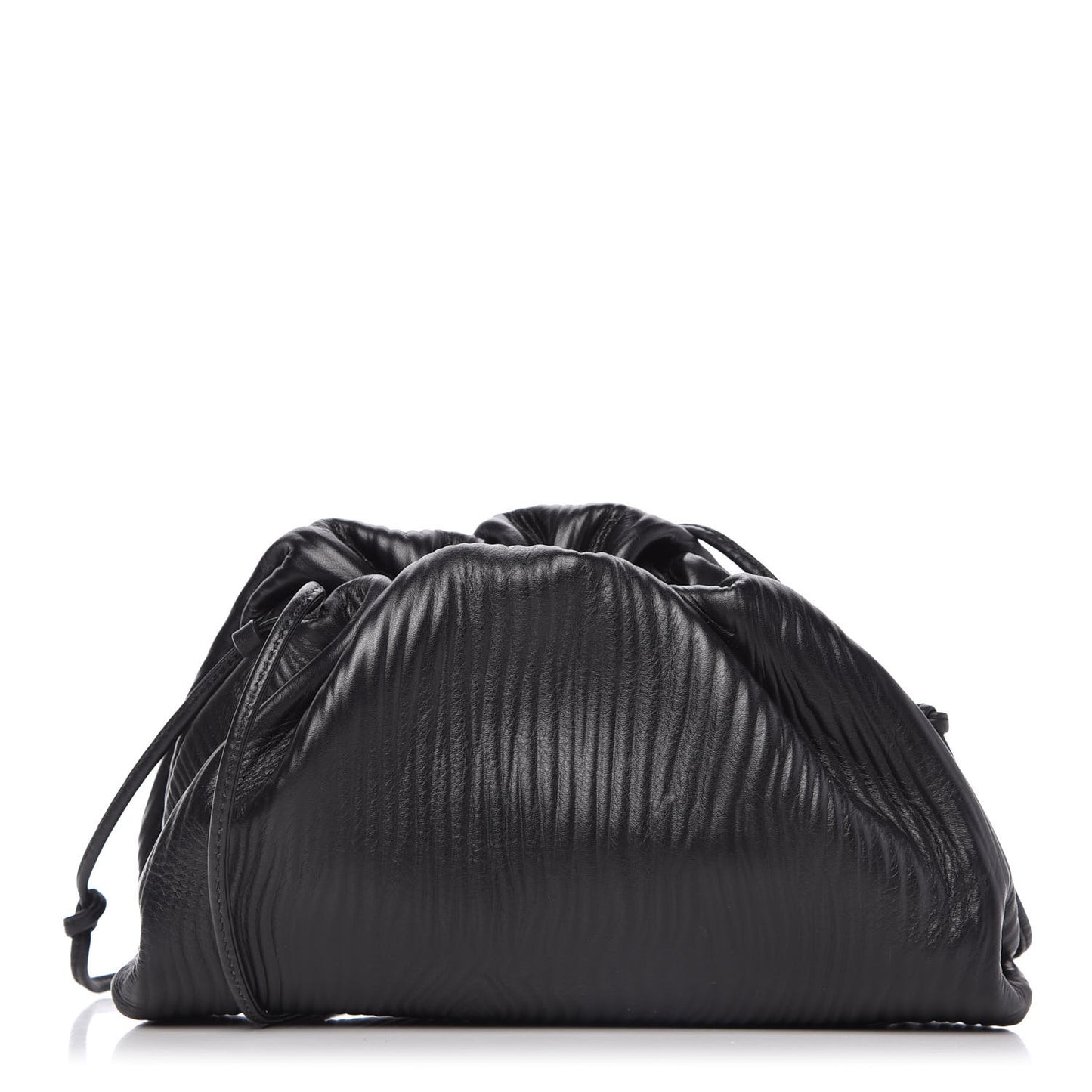 Bark Calfskin Embossed The Mini Pouch Clutch Black