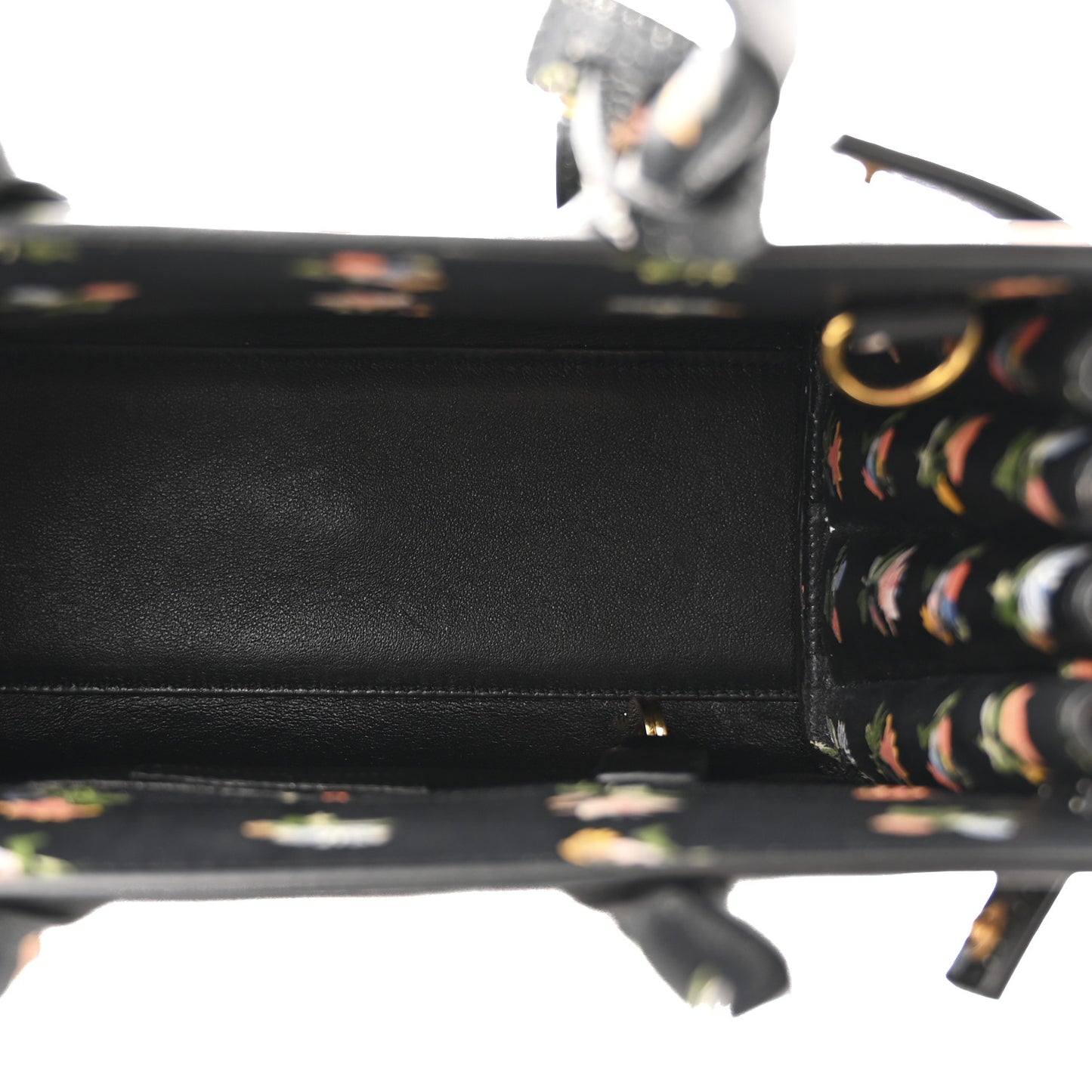 Calfskin Prairie Printed Nano Sac De Jour Black