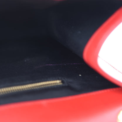 Saint Laurent Grain De Poudre Matelasse Chevron Large Monogram Satchel Lipstick Red 14 of 18