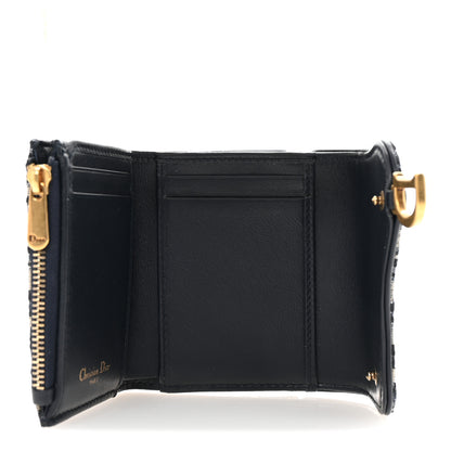 Christian Dior Oblique Saddle Lotus Wallet Blue 5 of 8