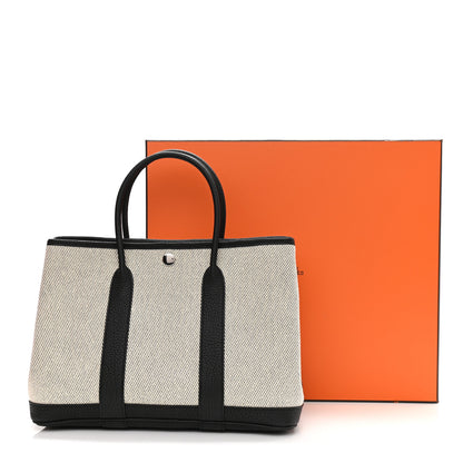 Hermes Twill H Negonda Garden Party 30 TPM Tote Ecru Black 11 of 11