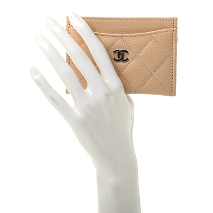 Chanel Caviar Quilted Card Holder Dark Beige 2 of 9