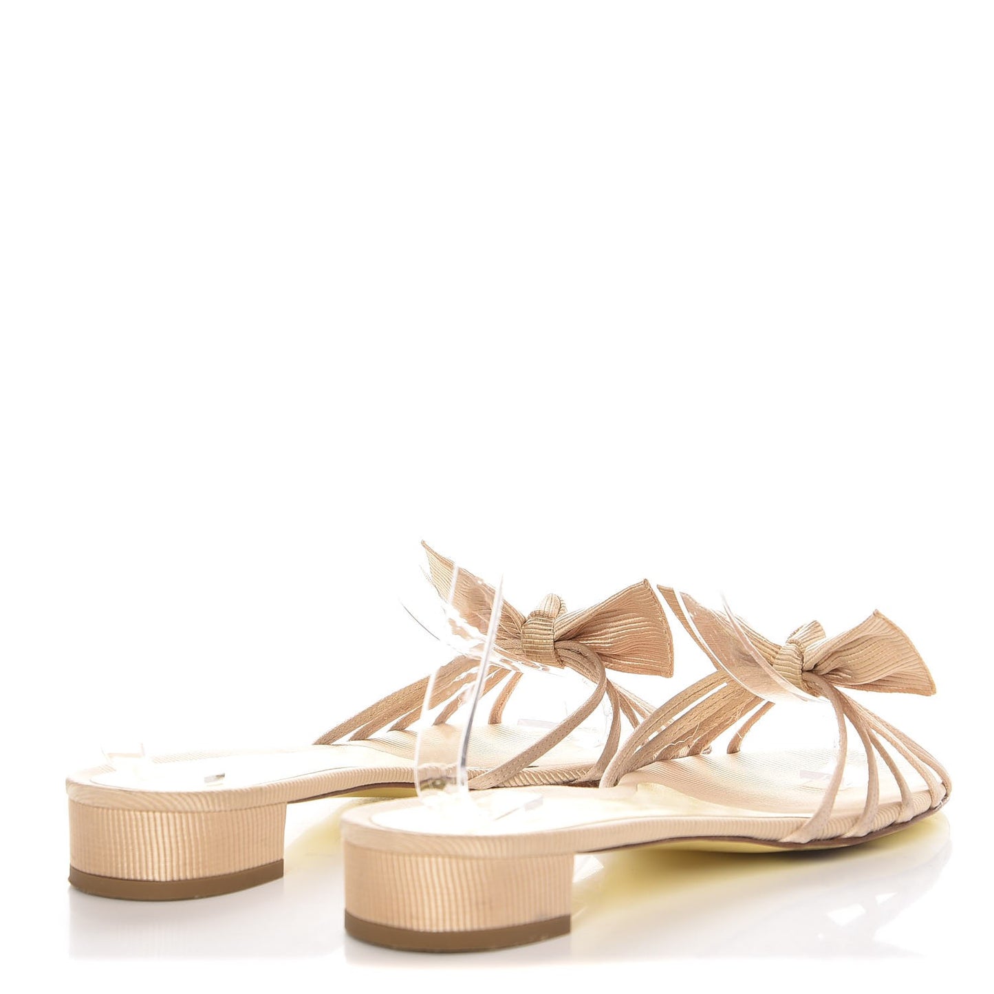 Grosgrain Pearl CC Bow Sandals 38 Beige