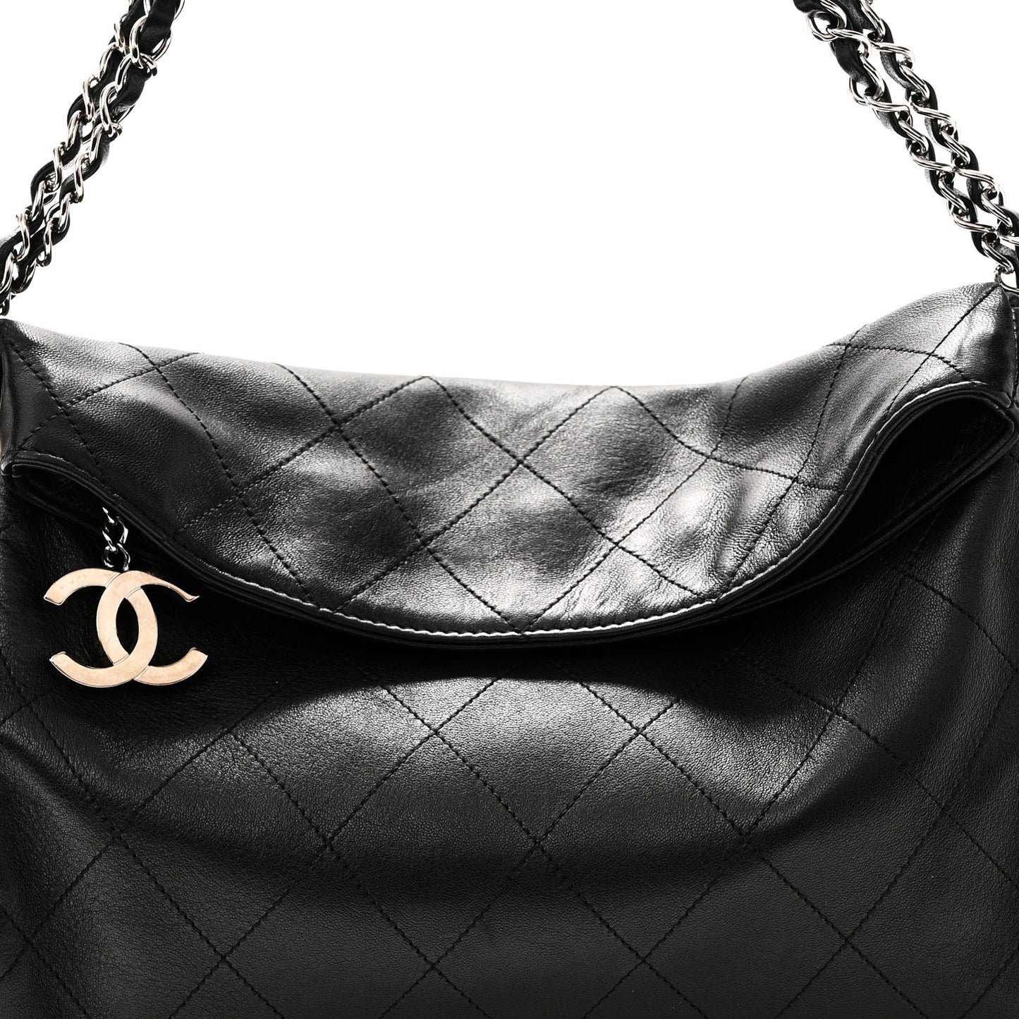 Lambskin Stitched Medium Ultimate Soft Tote Black