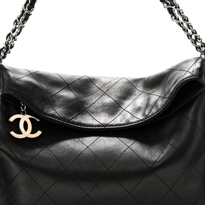 Chanel Lambskin Stitched Medium Ultimate Soft Tote Black 8 of 10