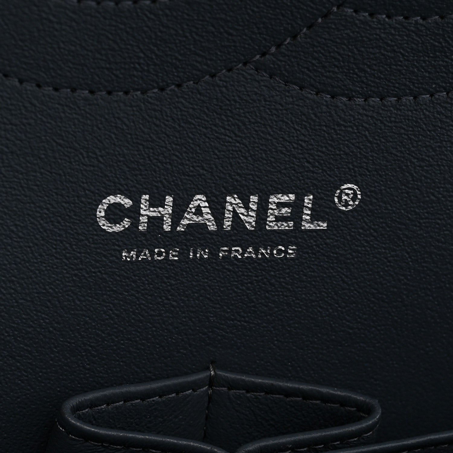 Chanel Washed Caviar Quilted Jumbo Double Flap Dark Grey 6 of 10