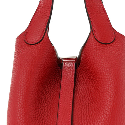 Hermes Taurillon Clemence Picotin Lock 18 PM Rouge Casaque 8 of 12