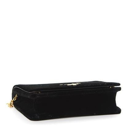 Prada Velluto Chain Shoulder Bag Black 4 of 9