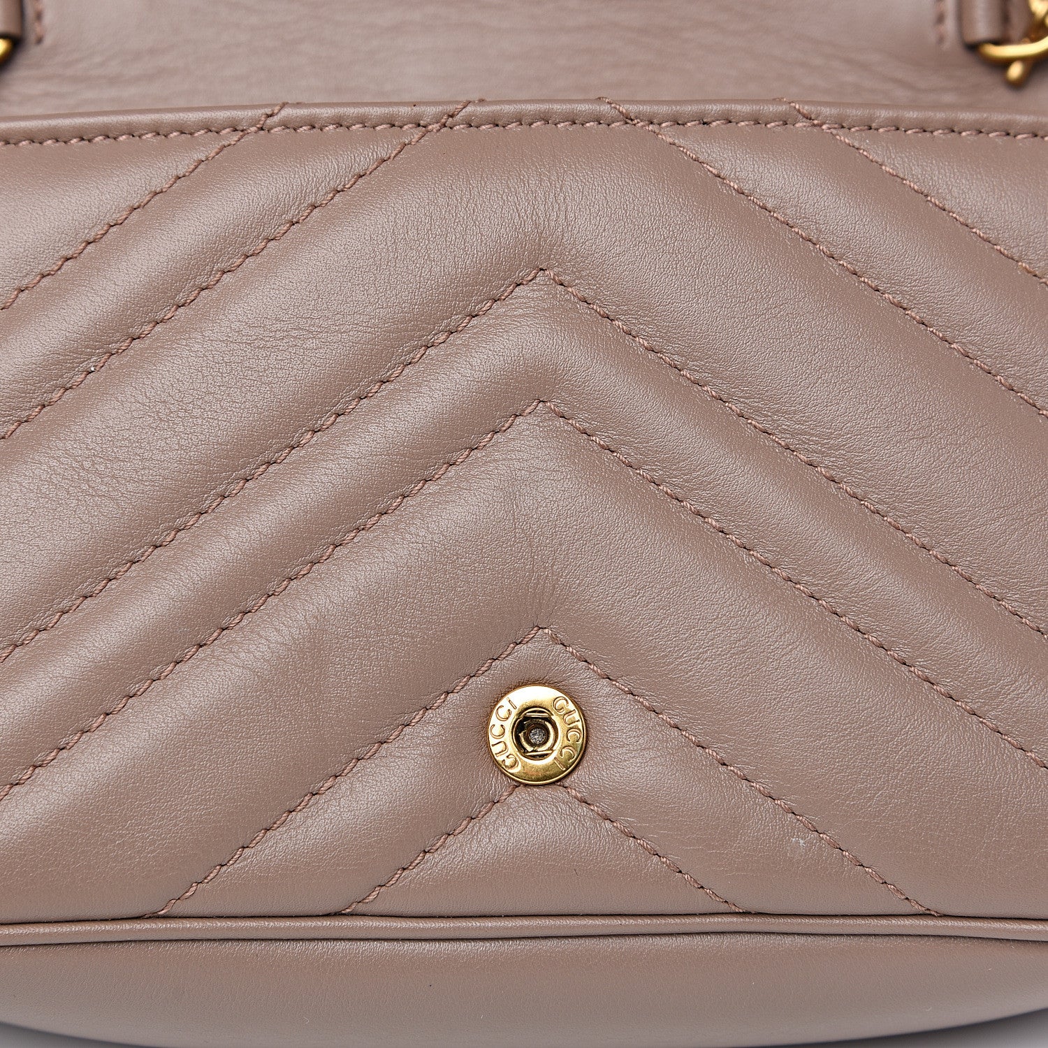 Gucci Calfskin Matelasse Super Mini GG Marmont Shoulder Bag Porcelain Rose 7 of 13