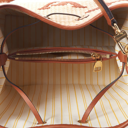 Louis Vuitton Raffia Calfskin Monogram Neonoe MM Tan 7 of 8