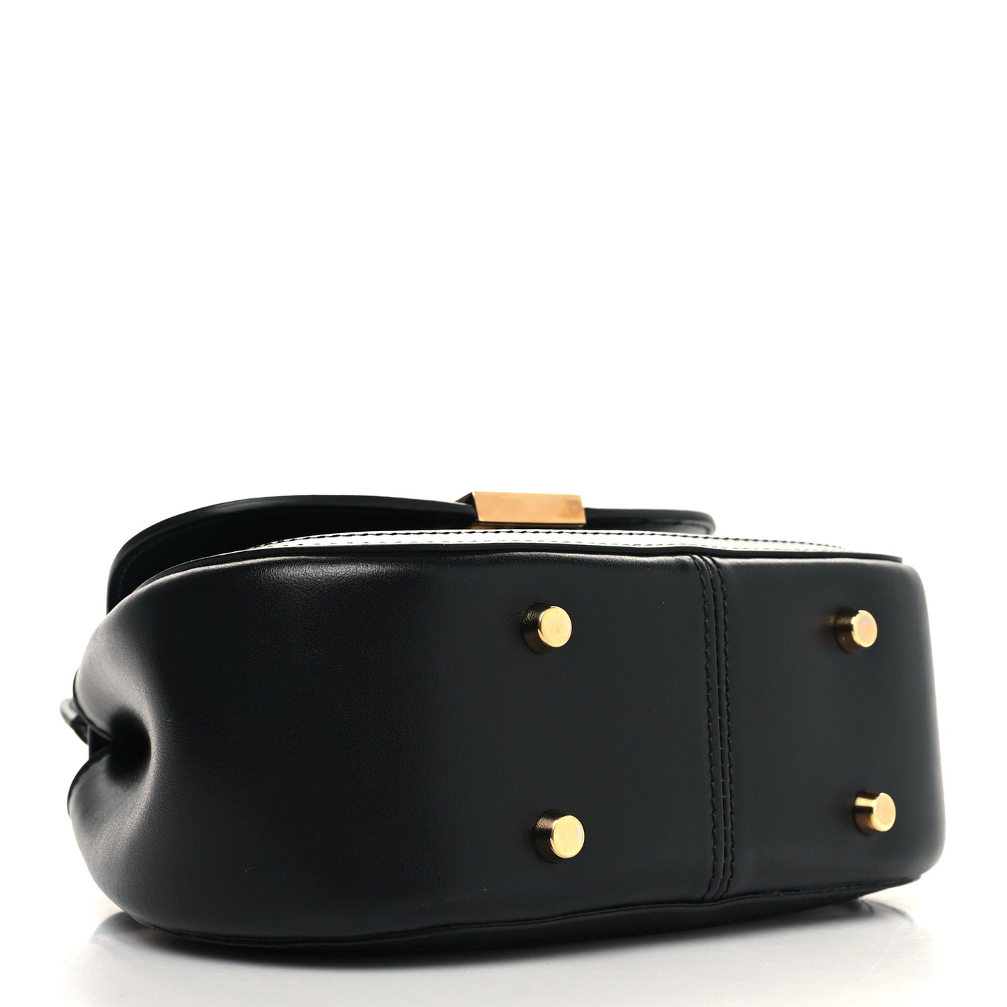 Calfskin Greca Goddess Mini Top Handle Bag Black