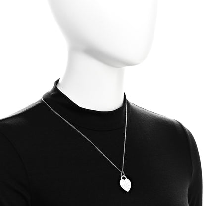 Tiffany Sterling Silver Mom Heart Tag Pendant Necklace 2 of 6