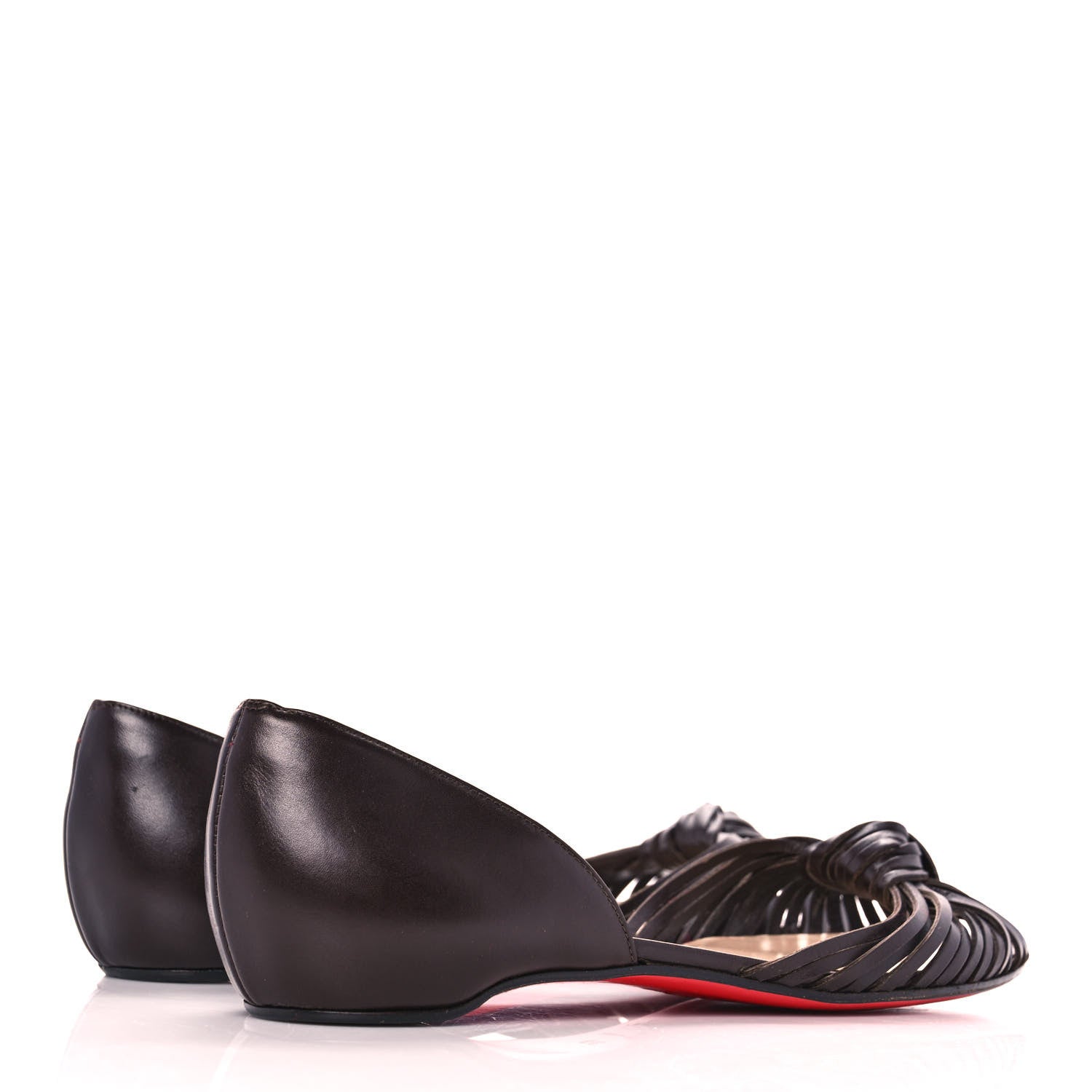 Christian Louboutin Shiny Nappa Ballalla Flats 39 Dark Brown 4 of 7