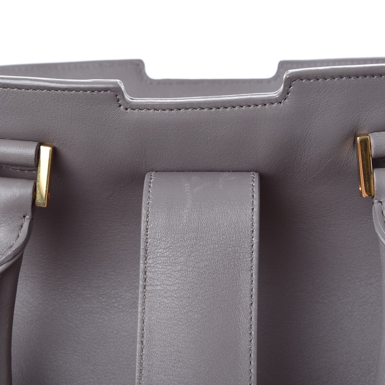 Saint Laurent Smooth Calfskin Medium Cabas Monogram Fog 8 of 14