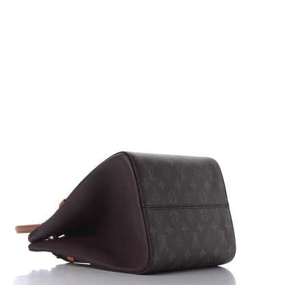 Louis Vuitton Calfskin Monogram Fold Tote MM Black Wine Cream 3 of 10