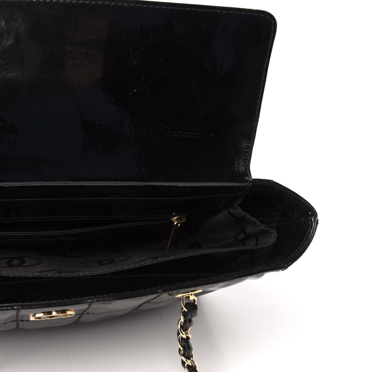 Chanel Patent Chocolate Bar CC Tote Black 5 of 9