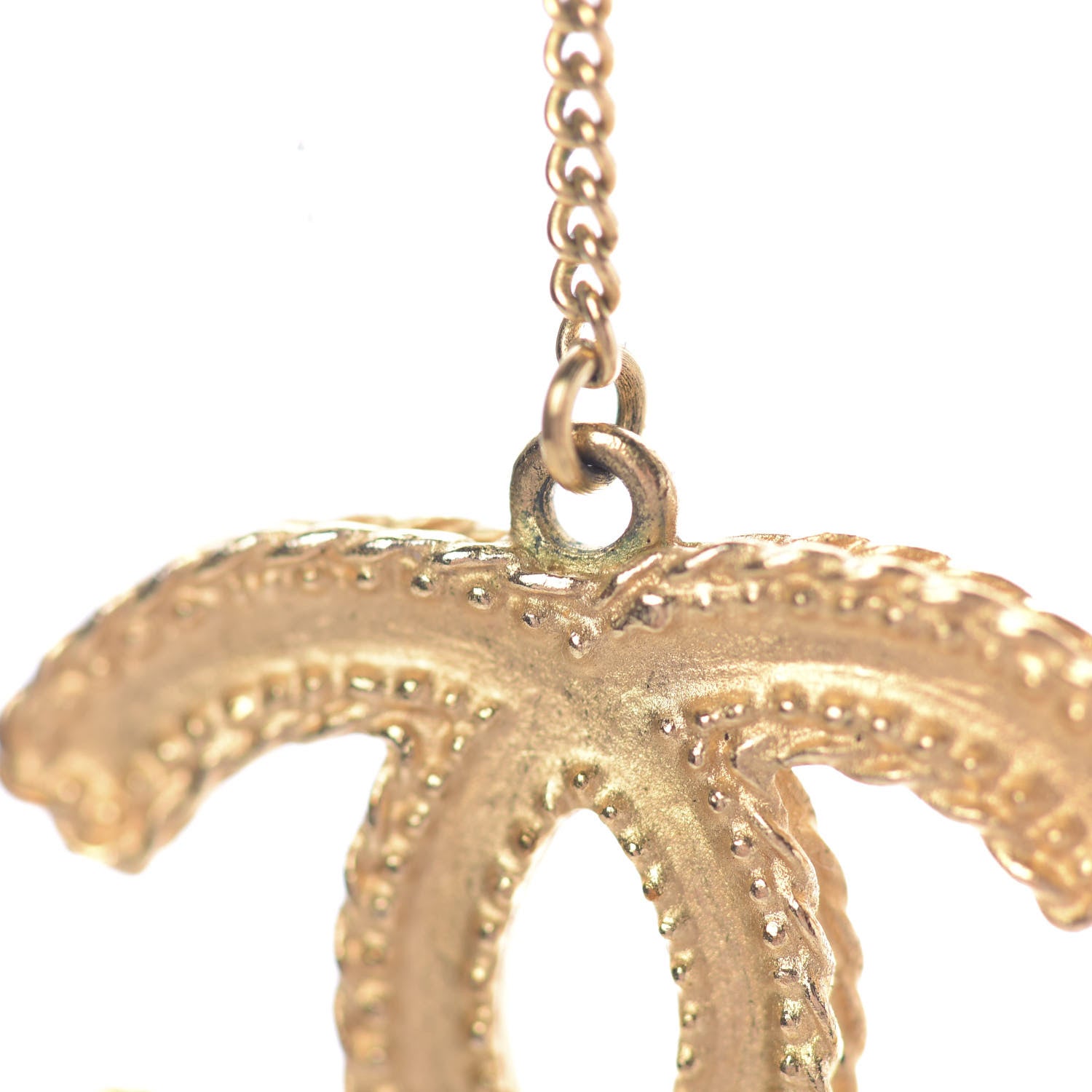 Chanel CC Drop Earrings Matte Gold 4 of 8