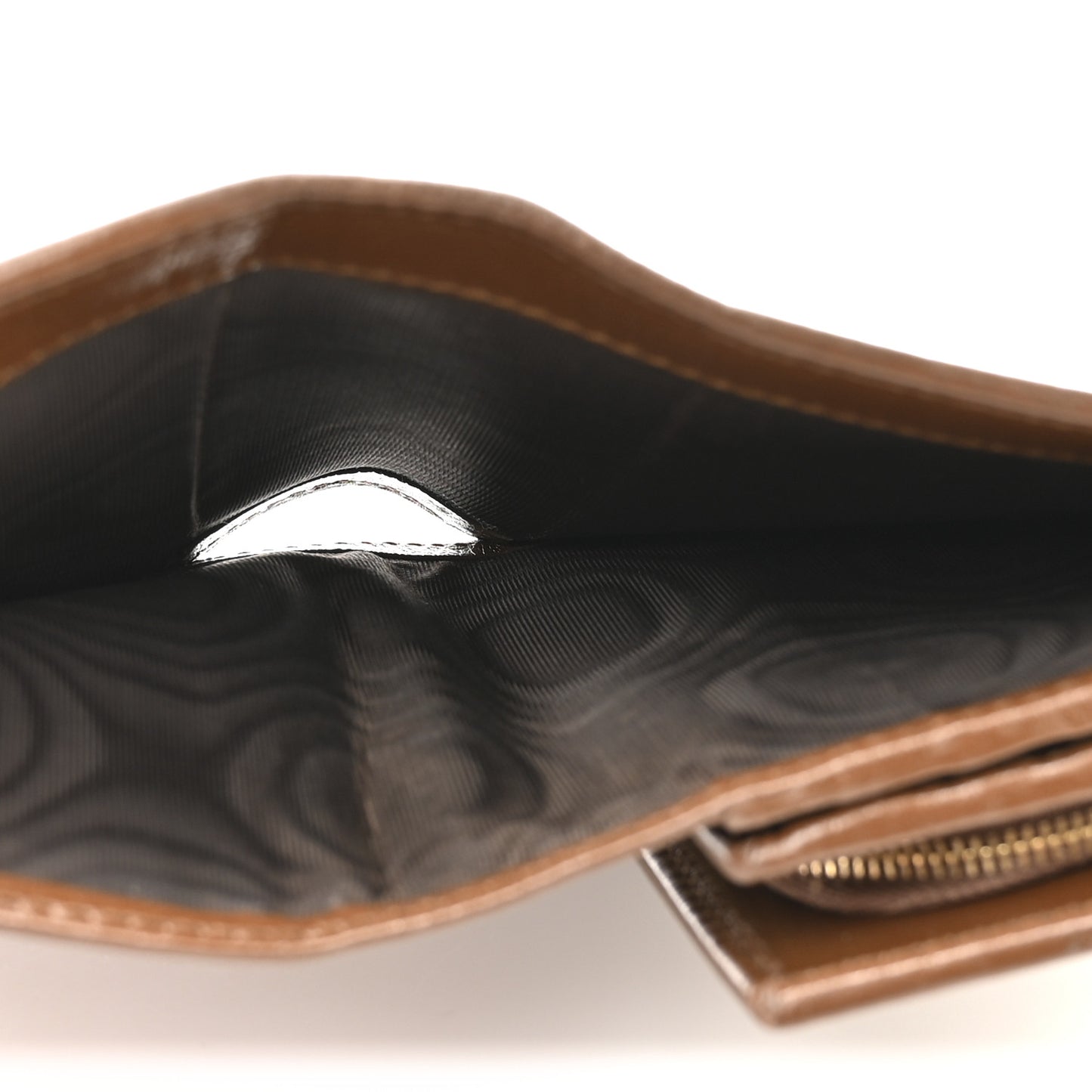 GG Supreme Monogram Azalea Calfskin Horsebit 1955 Flap Card Case Wallet Beige Ebony Brown Sugar