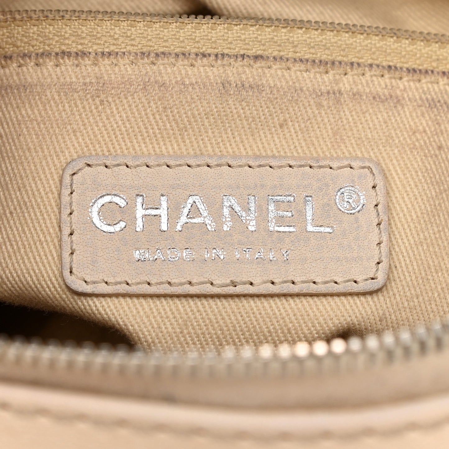 Calfskin Stitched Outdoor Ligne Bowler Beige