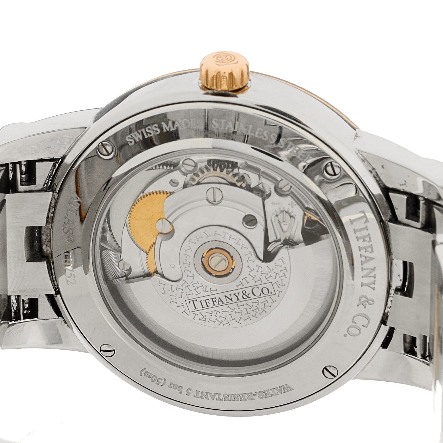 Tiffany Stainless Steel 18K Yellow Gold 37mm Atlas 3-Hand Automatic Watch 4 of 4