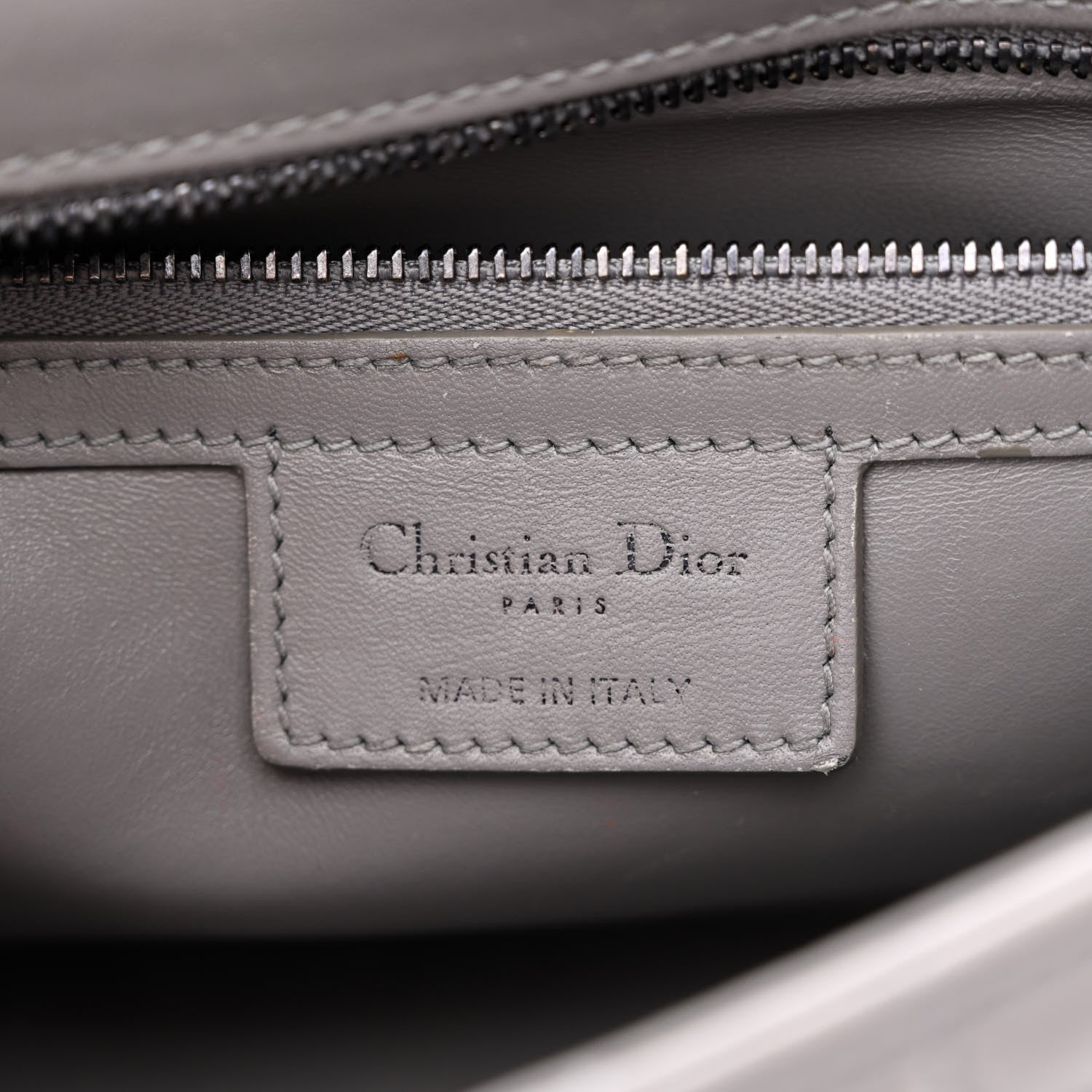 Christian Dior Calfskin Macrocannage Medium Caro Bag Iron Grey 6 of 10