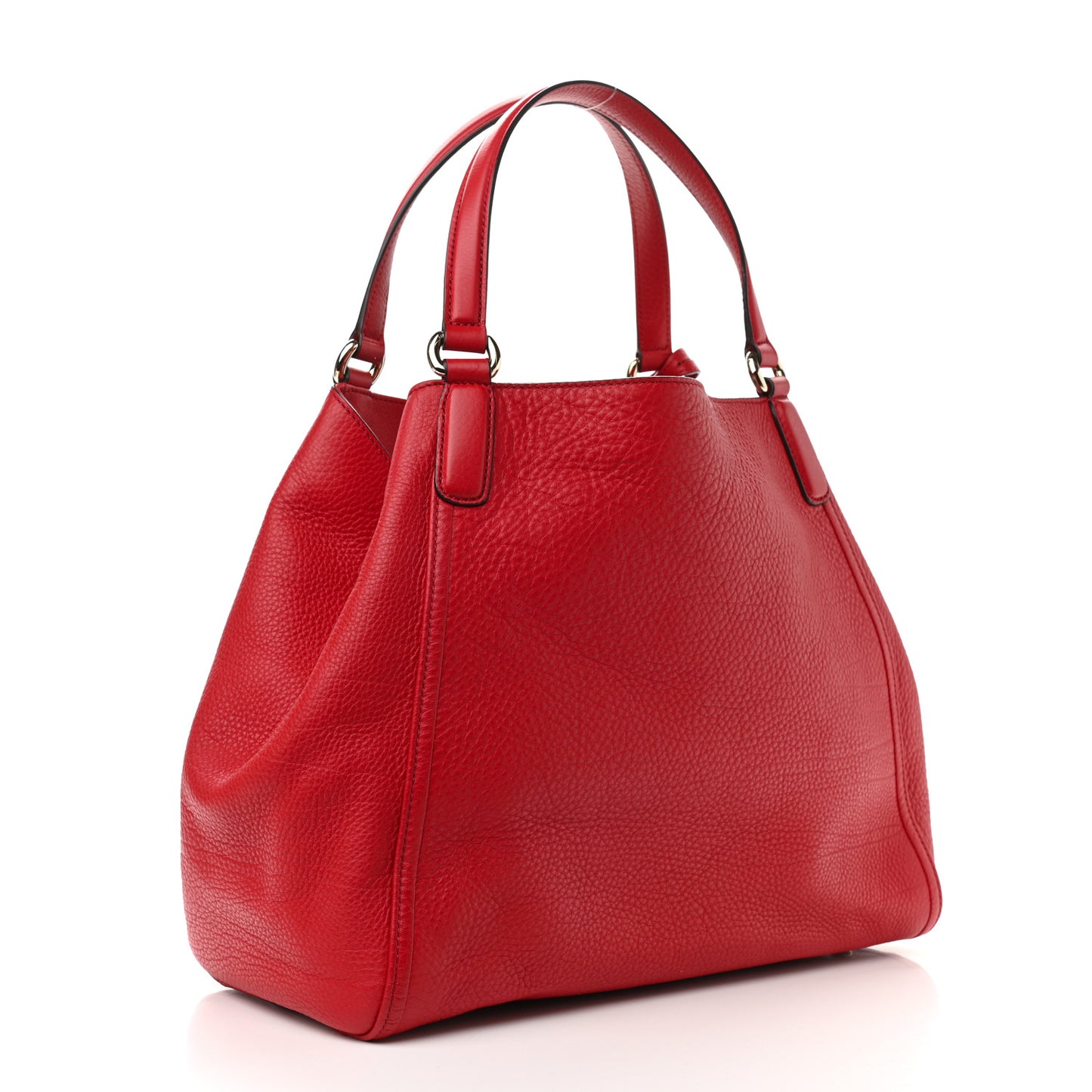 Pebbled Calfskin Medium Soho Shoulder Bag Red
