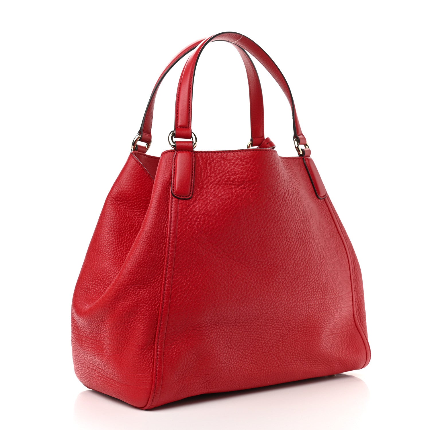 Gucci Pebbled Calfskin Medium Soho Shoulder Bag Red 2 of 9