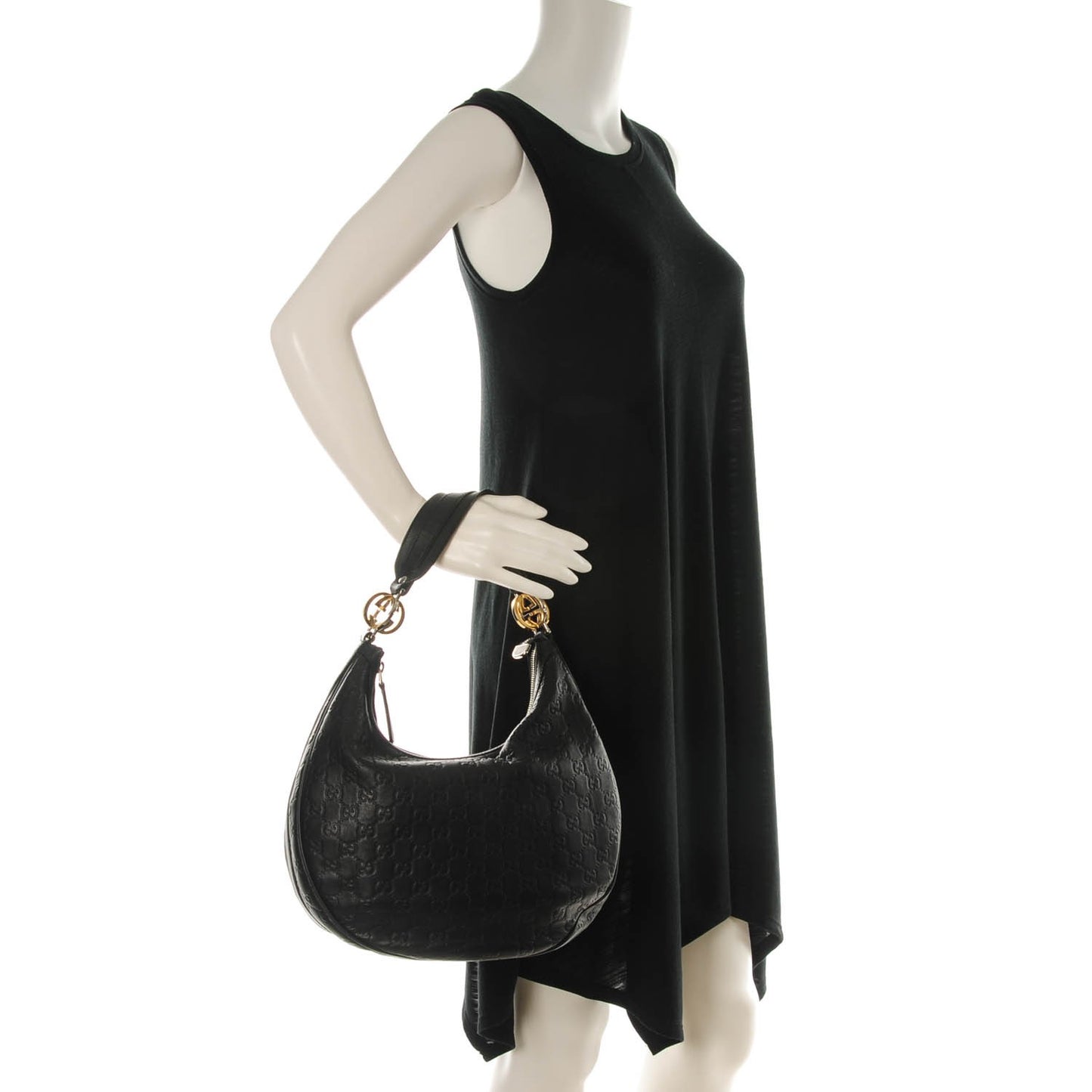 Guccissima Medium GG Twins Hobo Black