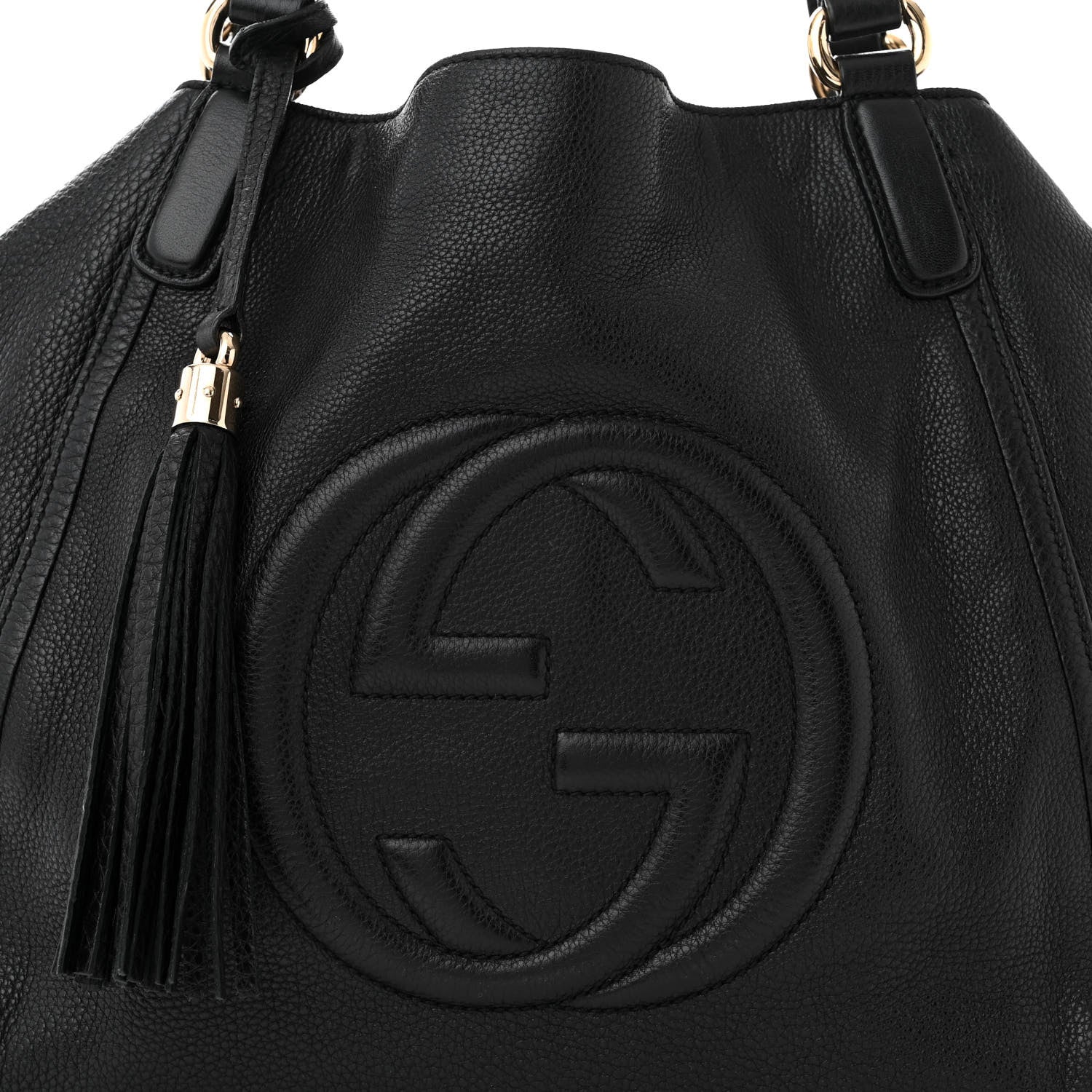 Gucci Pebbled Calfskin Medium Soho Shoulder Bag Black 8 of 10