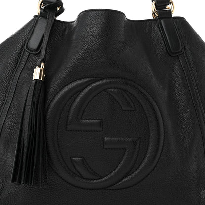 Gucci Pebbled Calfskin Medium Soho Shoulder Bag Black 8 of 10